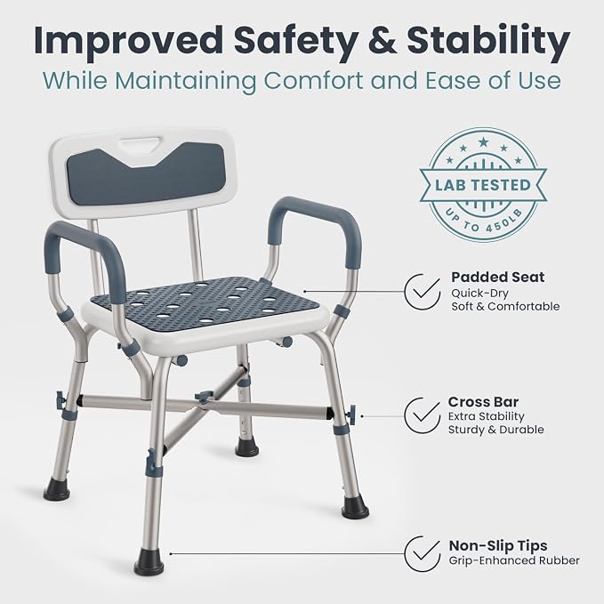 PELEGON Shower Chair for Elderly and Disabled - Image 2