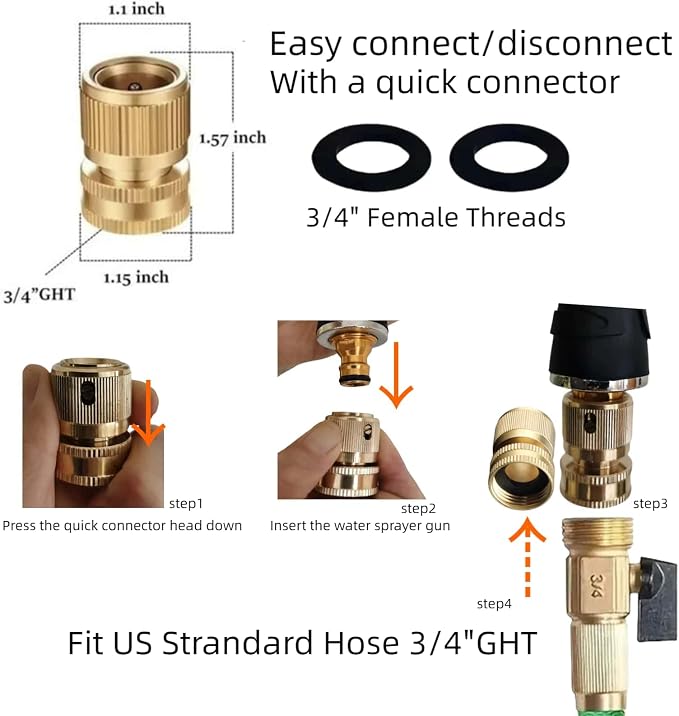 Upgrade Garden Hose Nozzle Sprayer, Adjustable High Pressure Water Hose Nozzle - Image 7