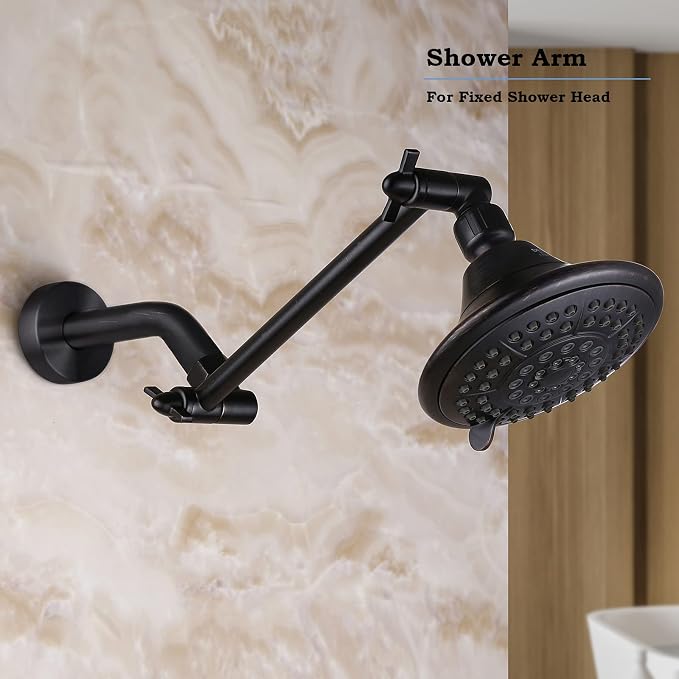 Adjustable Shower Extension Arm, 10 Inch Brass Oil Rubbed Bronze Shower Arm - Image 5