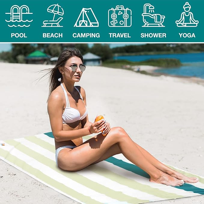 SUN CUBE Microfiber Beach Towel, Quick Dry Sand Free Beach Towel, Lightweight - Image 6