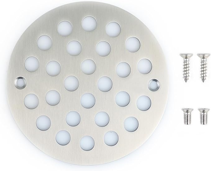 4 Inch Screw-in Round Shower Drain Cover Replacement Floor Drainer - Image 4