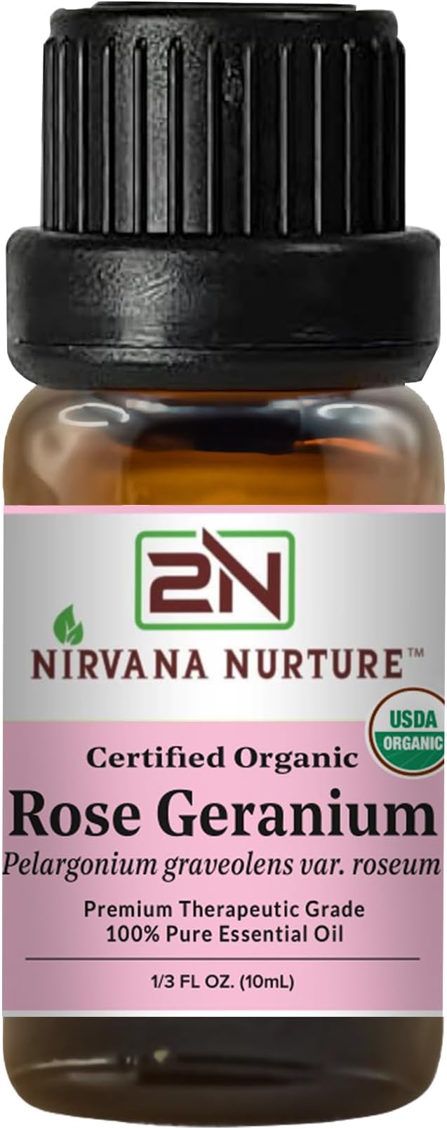 Rose Geranium Essential Oil USDA Certified Organic, 100% Pure Natural Premium by NirvanaNurture