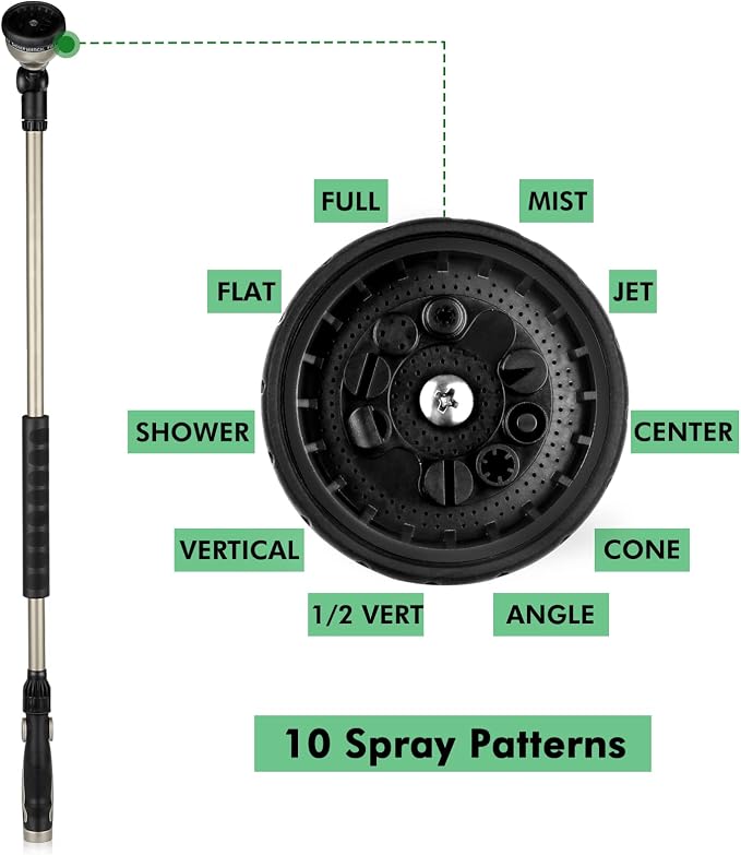 RESTMO 36” Long Watering Wand, Metal Garden Hose Wand - Image 3