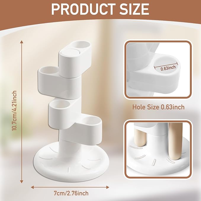 2 Pack 360° Rotating Toothbrush Holder - Image 2