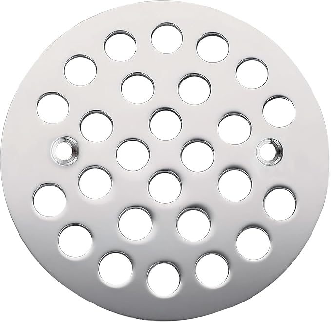 4-1/4” Round Shower Drain Cover, Screw-in Shower Drain Strainer, by Rixid