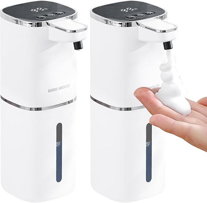 2 Pack Automatic Foaming Soap Dispenser, 400ml//13.53oz Rechargeable, by DODOMEKIA