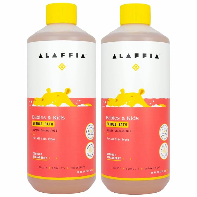 Alaffia Babies and Kids Bubble Bath, Gentle Bath Essentials by Alaffia
