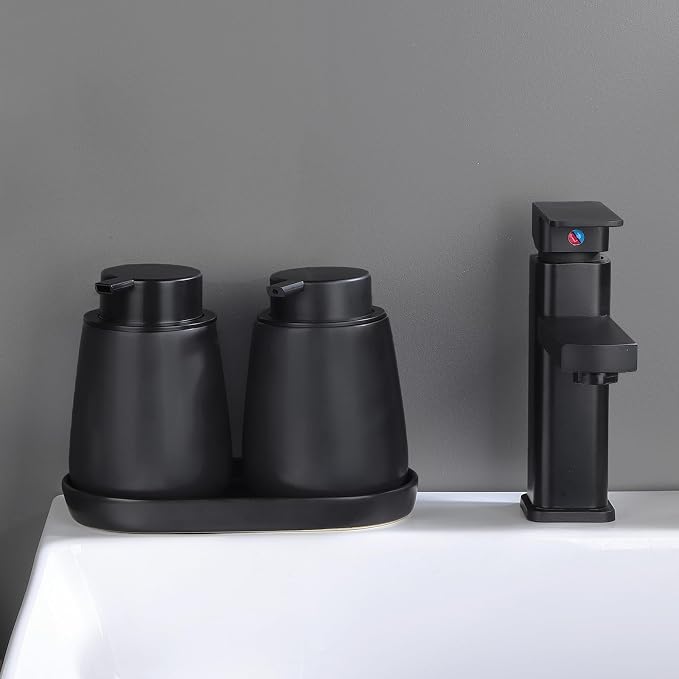 2 Pack Matte Black Round Soap Dispenser Tray - Image 5