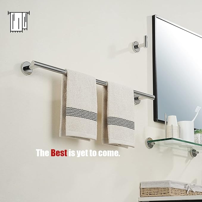 JQK Chrome Towel Bar, 27 Inch 304 Stainless Steel Thicken 0.8mm Towel Rack - Image 4