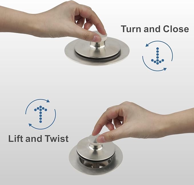 Brushed Nickel Tub Drain Lift &Turn Tub Trim Set - Image 4