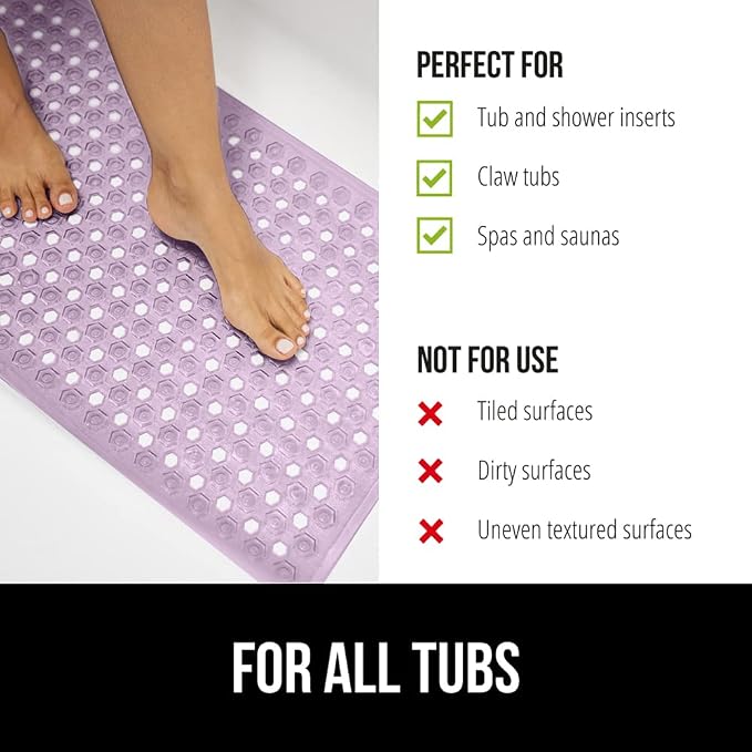 GORILLA GRIP Patented Bath Tub Shower Mat, Machine Washable Bathtub Floor Liner - Image 6