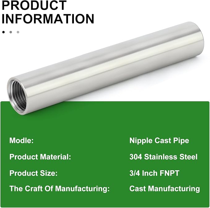 TAISHER 2PCS Stainless Steel Pipe Fittings, 3/4" NPT x 3/4" NPT Female Threaded - Image 5