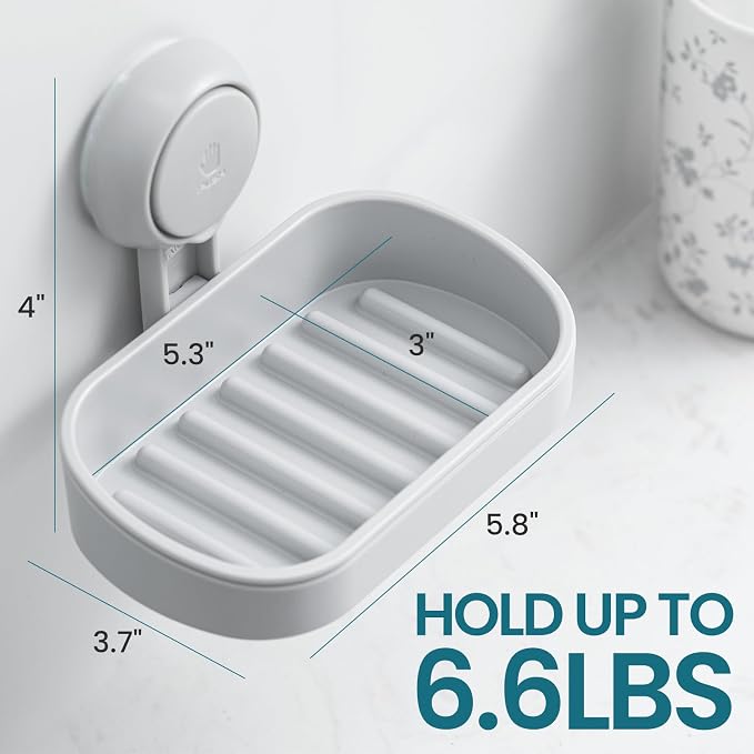 TAILI Soap Dish Bar Holder Suction Cup, Soap Saver - Image 4