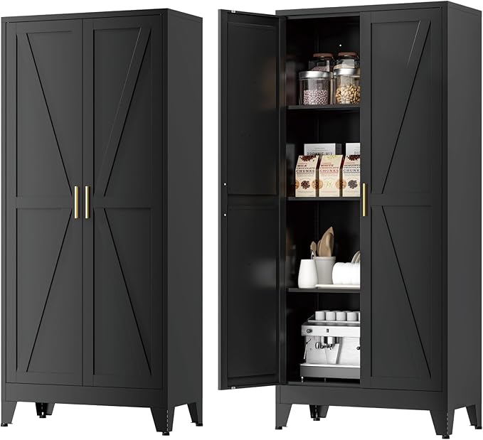 61" Tall Metal Kitchen Pantry Storage Cabinet by YNIQUESTLEMetalCabinet