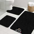 GORILLA GRIP Bathroom Rug Sets 3 Piece, Bath Mat Set and Oval Toilet Base by GorillaGrip