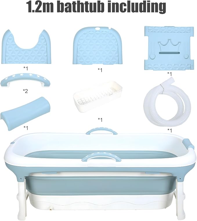 Portable Bathtub for Adult, Large 46 inch Collapsible Bathtub, Reusable - Image 6