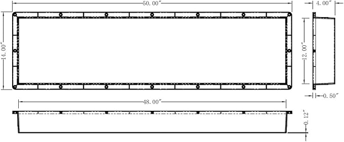 Huge Ready for Tile Waterproof Leak Proof 14" x 50" Bathroom Recessed Shower - Image 3