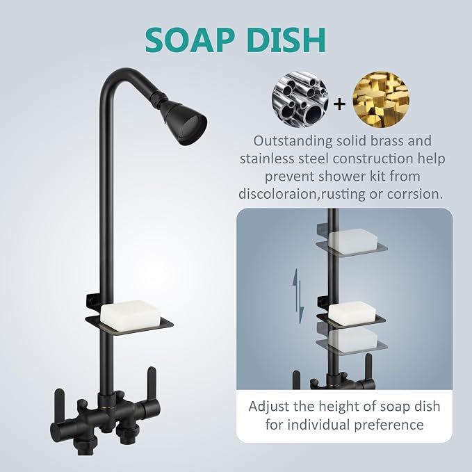 Aolemi Outdoor Shower Fixtures, Outdoor Shower Kit Faucet System 3 Inch Center - Image 6