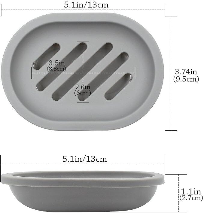 Topsky 4pcs Soap Dish with Drain, Soap Holder, Soap Saver, Easy Cleaning - Image 4