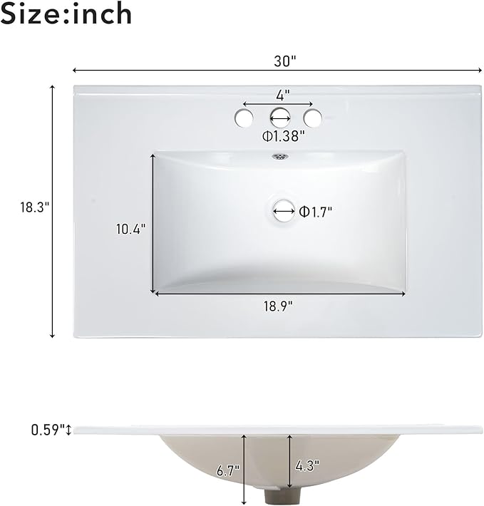 Harper & Bright Designs 30" Bathroom Vanity - Image 5