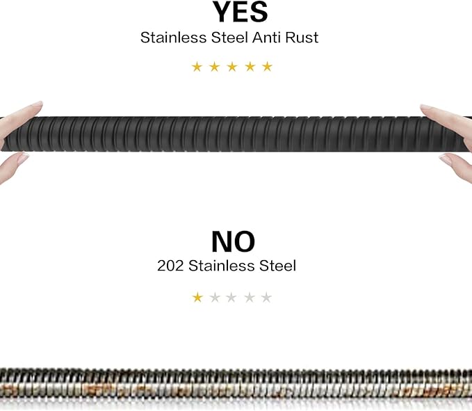 RUMOSE 79 inches Shower Hose Shower Head Extension Hose Extra Long Stainless - Image 4