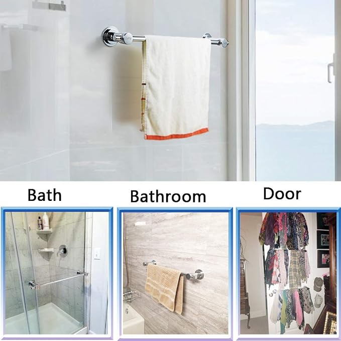 JiePai Suction Cup Towel Bar 24 Inch, Removable Modern Vacuum Suction Towel - Image 6
