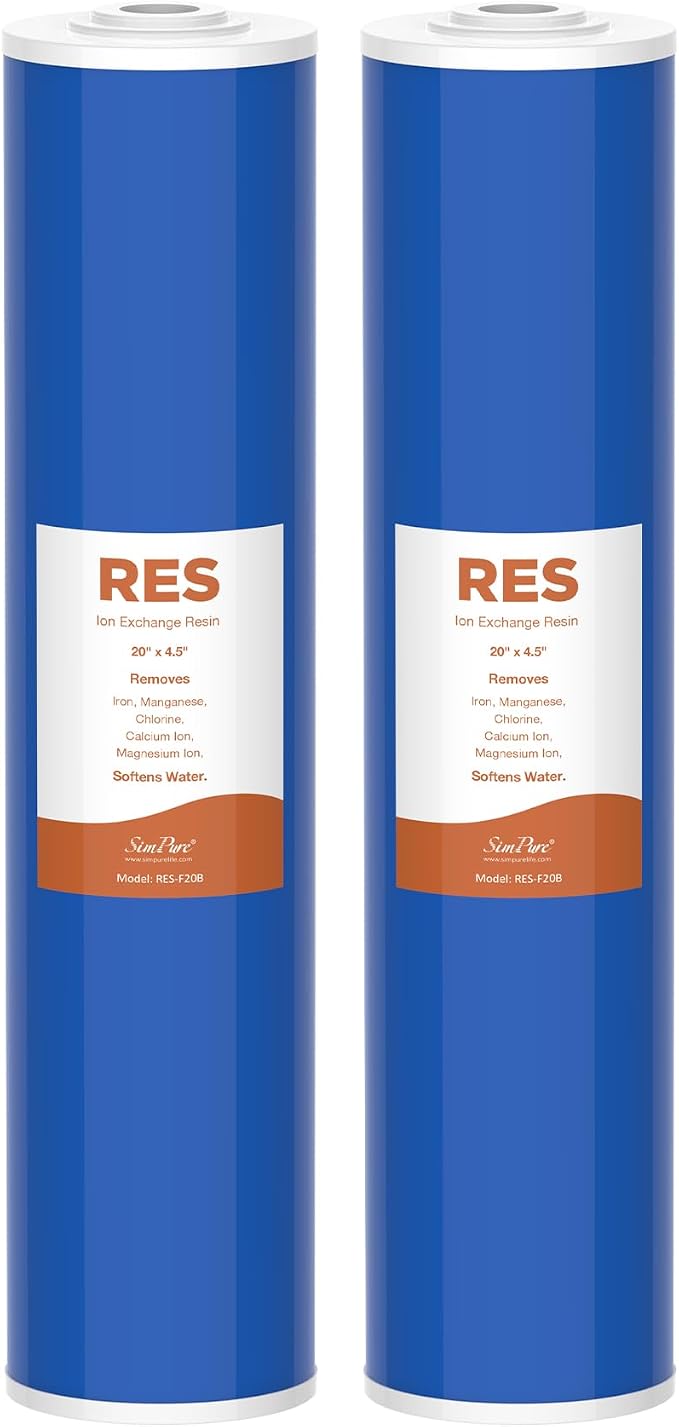 SimPure Whole House Water Filter Cartridges 20" x 4.5" Cation Exchange Resin by SimPure_Water