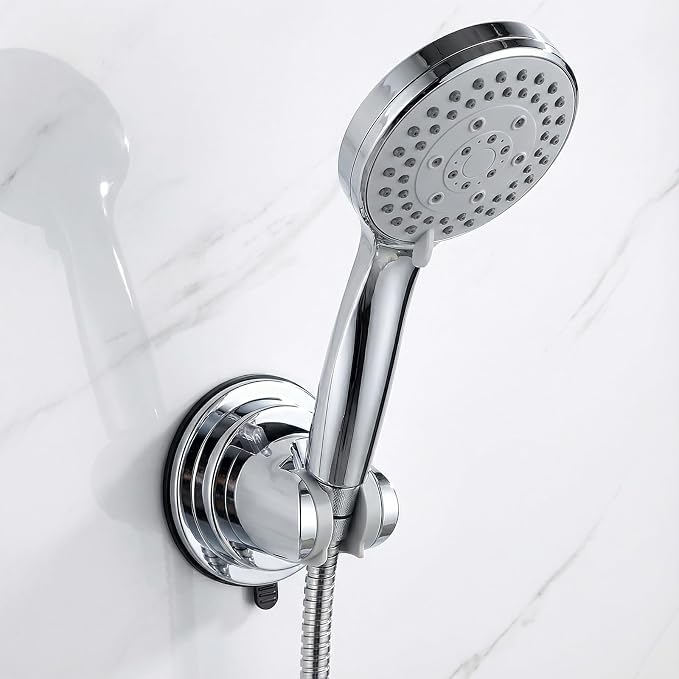 Shower Head Holder, No Drill Wall Mount Handheld Shower Wand Hose Holders - Image 4
