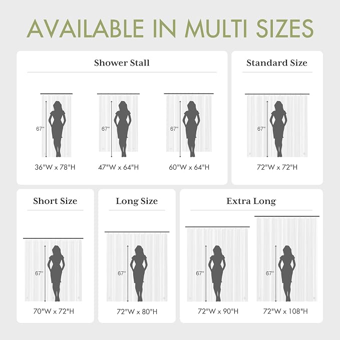 AmazerBath Extra Long Shower Curtain Liner 72x108, Waterproof Plastic Shower - Image 8