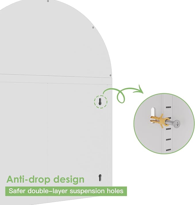 Metal Arched Wall Cabinet, Bathroom Wall Mounted Cupboard, Modern Arched - Image 6