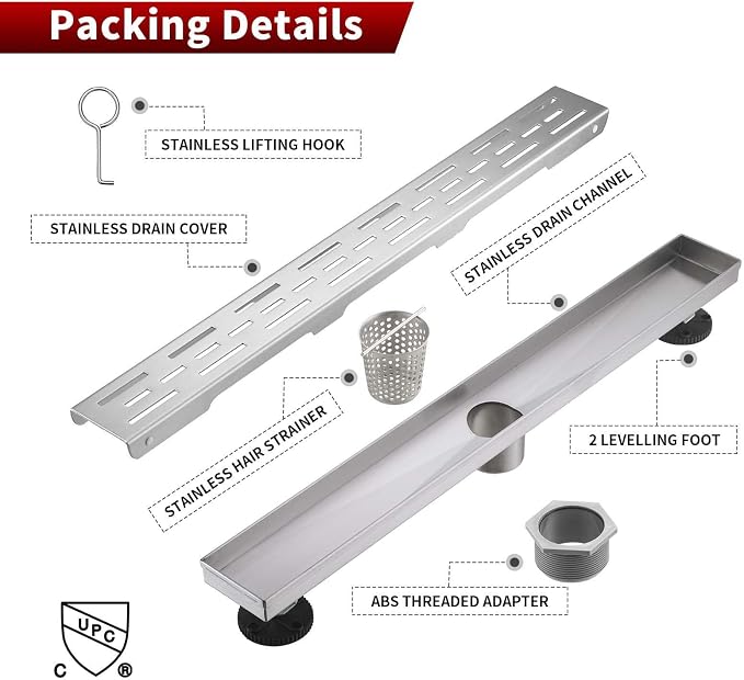 Sharp-tec Linear Shower Drain, 48 inch Shower Drain - Image 7