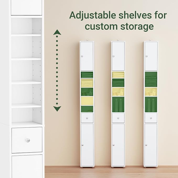 SoBuy Bathroom Narrow Storage Cabinet, Skinny Tall Unit - Image 8