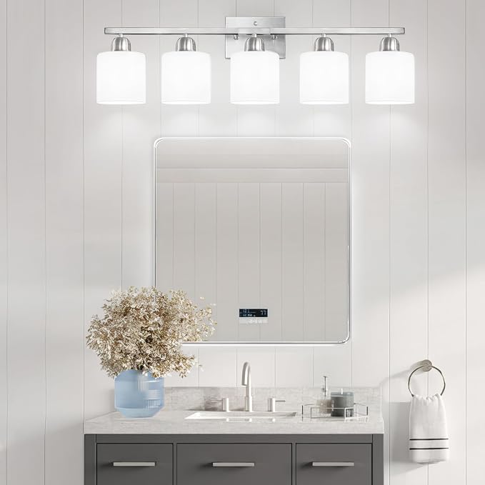 5 Light Bathroom Light Fixtures Brushed Nickel, Bathroom Vanity Light - Image 6