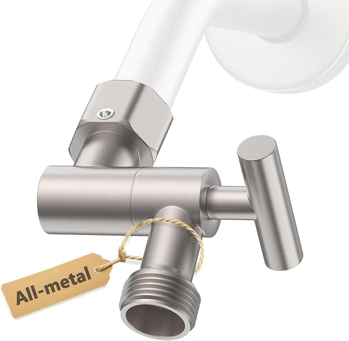 YDmeet All Metal Shower Head Adapter, 360 ° Adjustable Shower Head Extension by YDmeet