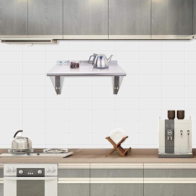 Profeeshaw NSF Stainless Steel Shelf 14” x 24”, 250 lb Commercial Shelves Wall - Image 7