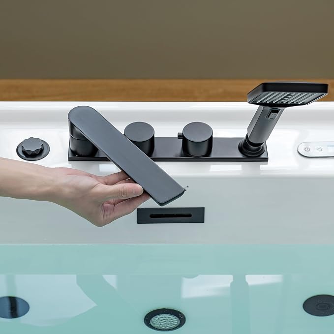 WOODBRIDGE 72" x 35-3/8" Whirlpool and Air Bath Heated Soaking Combination Tub - Image 18