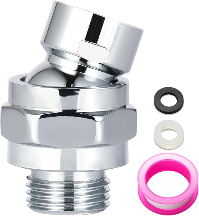 OFFO Shower Head Swivel Ball Adapter, All Metal Adjustable Shower Arm Extension by OFFO