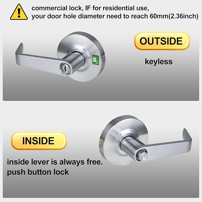 Privacy Commercial Door Locks Heavy Duty Grade 2 Lever - Image 3