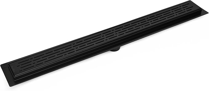 304 Stainless Steel 39 Inch Matte Black Shower Drain Kit Broken Lane Linear by SereneDrains