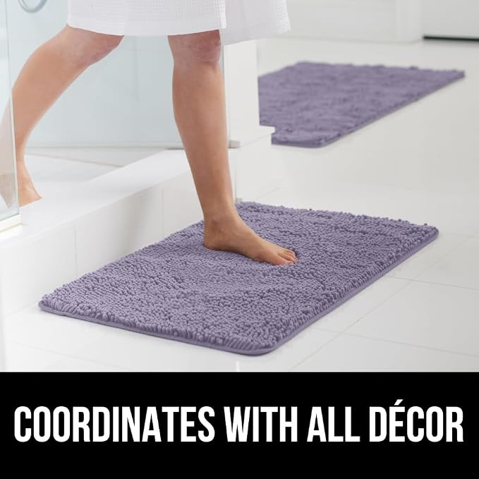 GORILLA GRIP Bath Rug Mat, Soft Absorbent Chenille, Quick Dry Microfiber Mats - Image 9