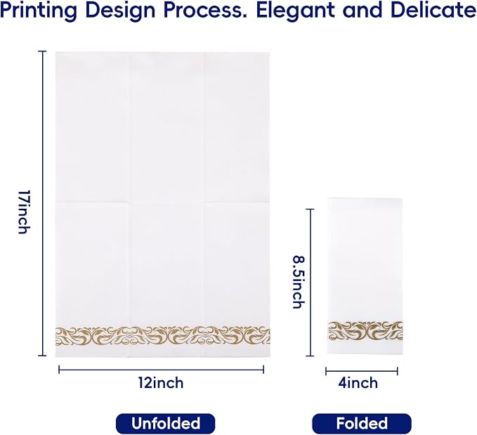 200 Disposable Hand Towels Soft and Absorbent Linen Feel Dinner Napkin Durable - Image 3