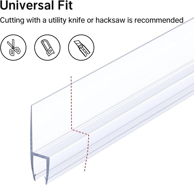 AmazerBath Shower Door Side Seal Strip, Frameless Glass Shower Door Seal Strip - Image 4