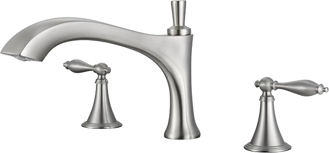 SITGES Antique-Inspired Brass Bathtub Faucet, 2-Handle Medium Arc Roman Tub by SITGES