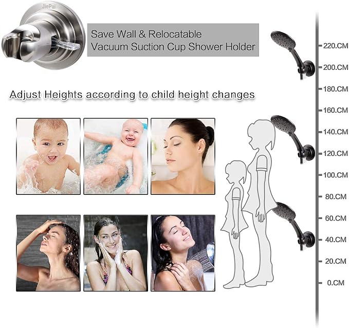 JiePai Suction Cup Shower Head Holder, Adhesive Suction Handheld Shower Head - Image 5