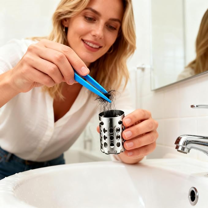 Beruth Bathroom Sink Stopper Hair Catcher, 304 Stainless Steel Pop Up Drain - Image 7