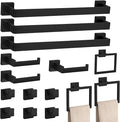 15-Piece Matte Black Bathroom Accessories Set – 23.6" Towel Bar, Towel Ring by PNWNNHInc