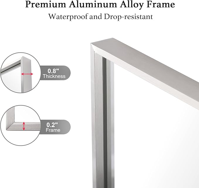 30x30 Inch Silver Bathroom Mirror - Image 3