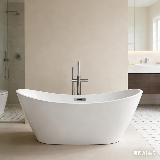 67'' Freestanding Bathtub, Deep Soaking Tub by GarveeHome