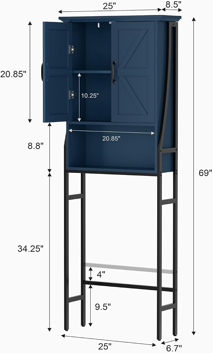 Over The Toilet Storage Cabinet, Over Toilet Bathroom Organizer - Image 2