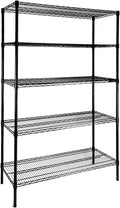 Heavy Duty 5-Tier Wire Shelving Adjustable Shelves Unit Metal Storage Rack Flat by SUNLPH